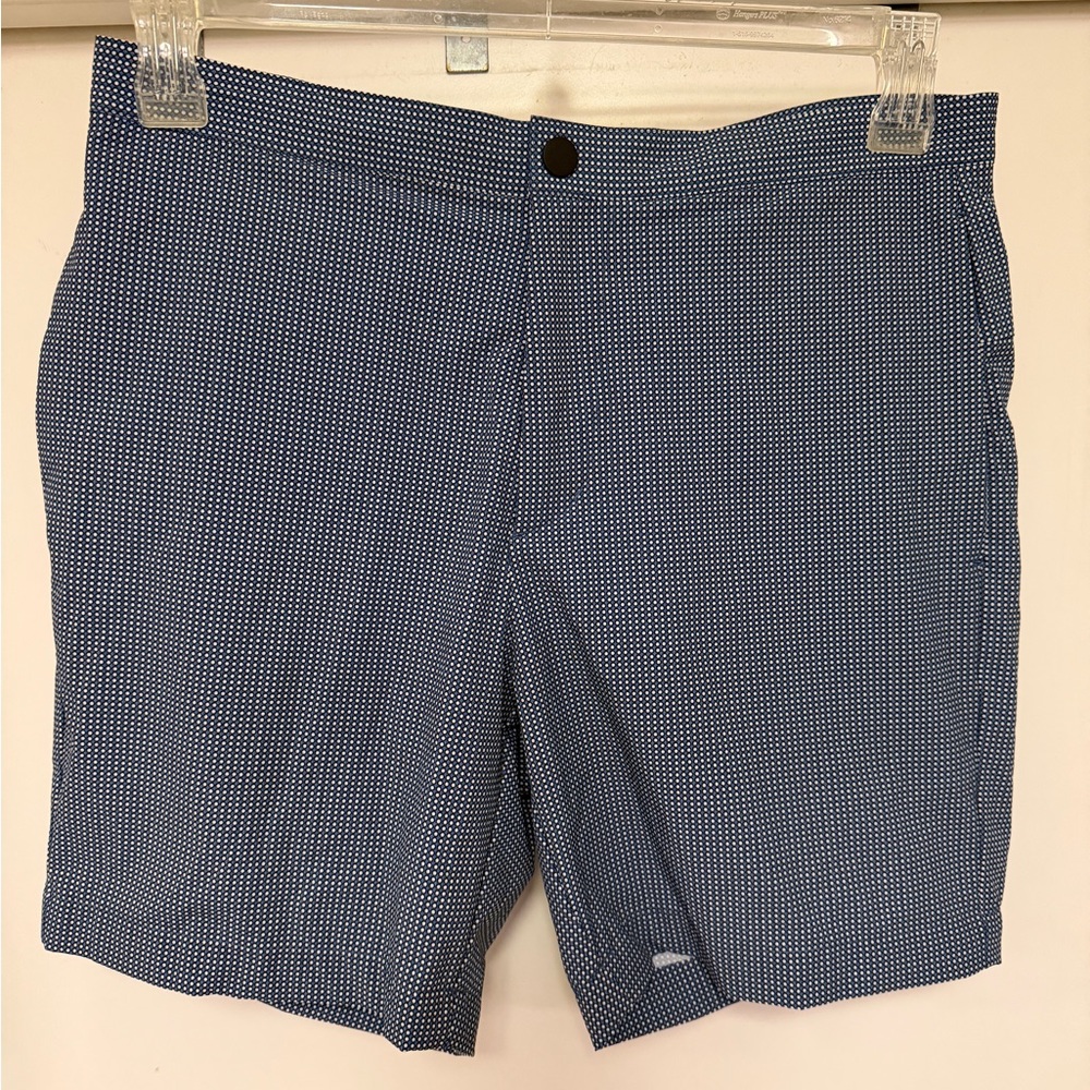 Theory men’s swim trunks - size 30 - Pierre - disc print - blue/white